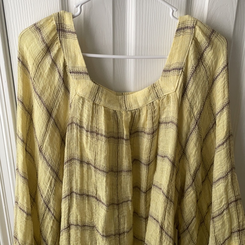 LISA MARIE FERNANDEZ Gathered Checked Linen-Blend Gauze Dress 2 - Picture 6 of 14